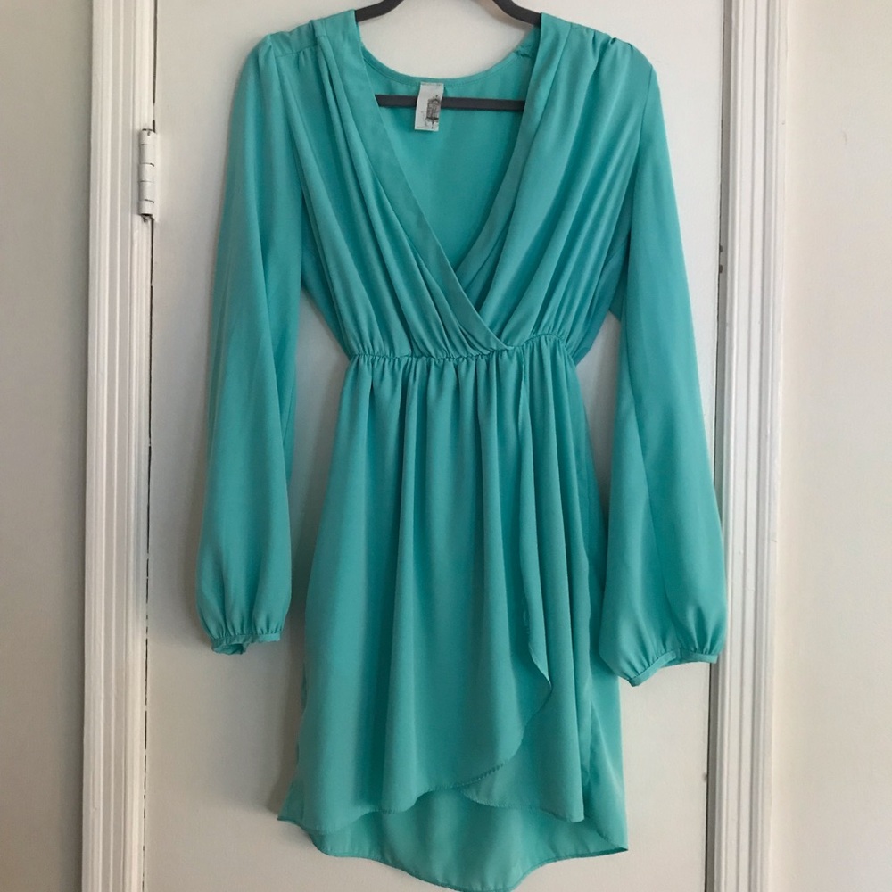 Turquoise Crossover Dress